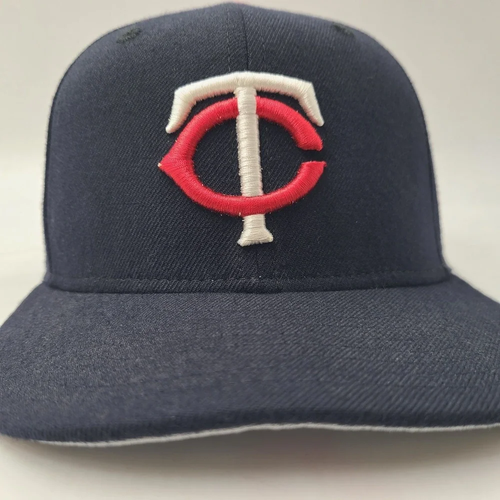 Vintage Minnesota Twins Hat Fitted 7 1/8 New Era 59Fifty Blue MLB Wool‎ Y2K Men